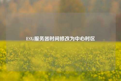 ESXi服務器時間修改為中心時區