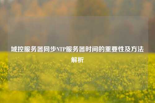 域控服務器同步NTP服務器時間的重要性及方法解析